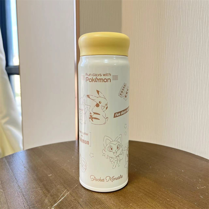 日本本土宝可梦联名款皮卡丘保温杯480毫升带茶滤304不锈钢保温杯
