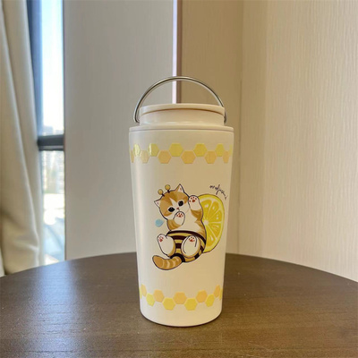 日本进口鲨鱼猫保温杯mofusand