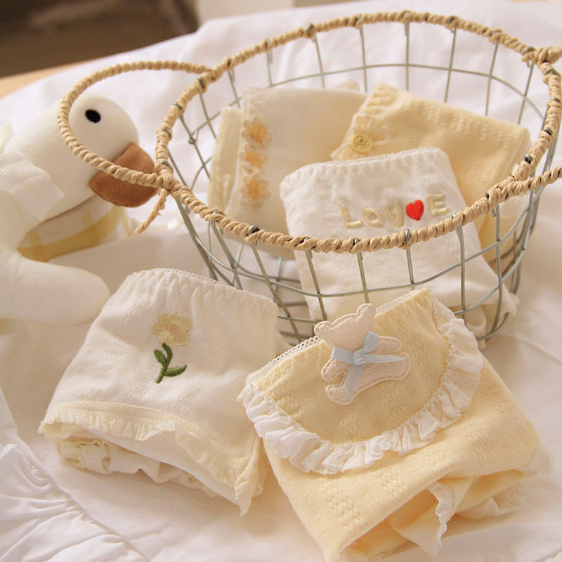 新款奶黄小熊内裤女学生纯棉抗菌裆中低腰甜可爱透气少女三角裤