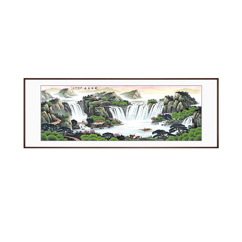 【十年老店】手绘聚宝盆山水画客厅办公室装饰画沙财源广进靠山画