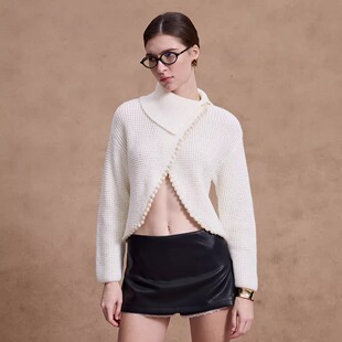 AKASAINT“doll-b”蕾丝边皮革短裙裤女秋季低腰显瘦短款半身裙