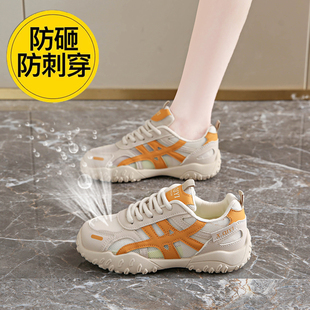 时尚轻便网面钢头劳保鞋女款2026夏季新款透气防砸上班超轻钢包头