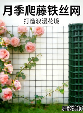 月季爬藤网架子铁丝网面款花架网格架蔷薇花铁线莲藤曼植物攀爬网