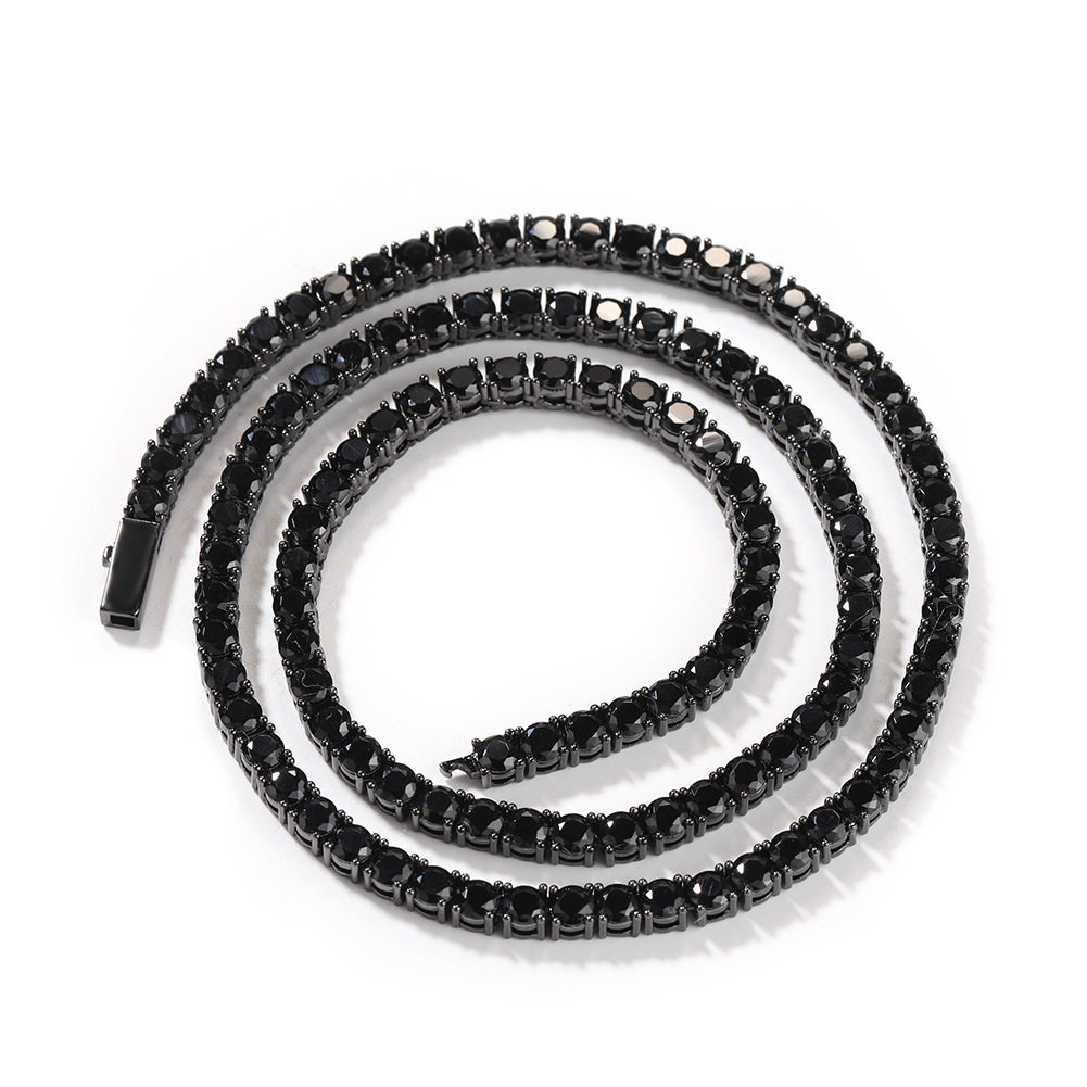 Street hip hop Male Small Rock Candy Necklace Fashion Minimalist Copper Inlaid Zircon Spring Clasp Tennis Chain Trendy Women Jewelry