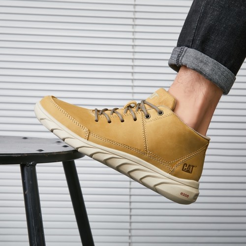 cat潮流英伦中帮真皮休闲鞋