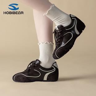 HOBIBEAR品牌女鞋秋季新款2026韩版时尚运动休闲鞋爆款女生德训鞋