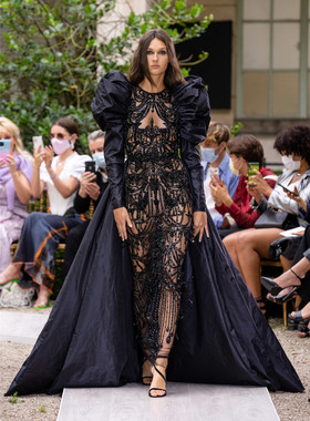 ZuhairMurad黑色奢华珠绣高档气质舞台走秀演出唱歌晚礼服定制