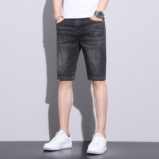 五分裤 男士 韩版 Yishion 弹力牛仔短裤 夏季 休闲男薄款 以纯官方正品