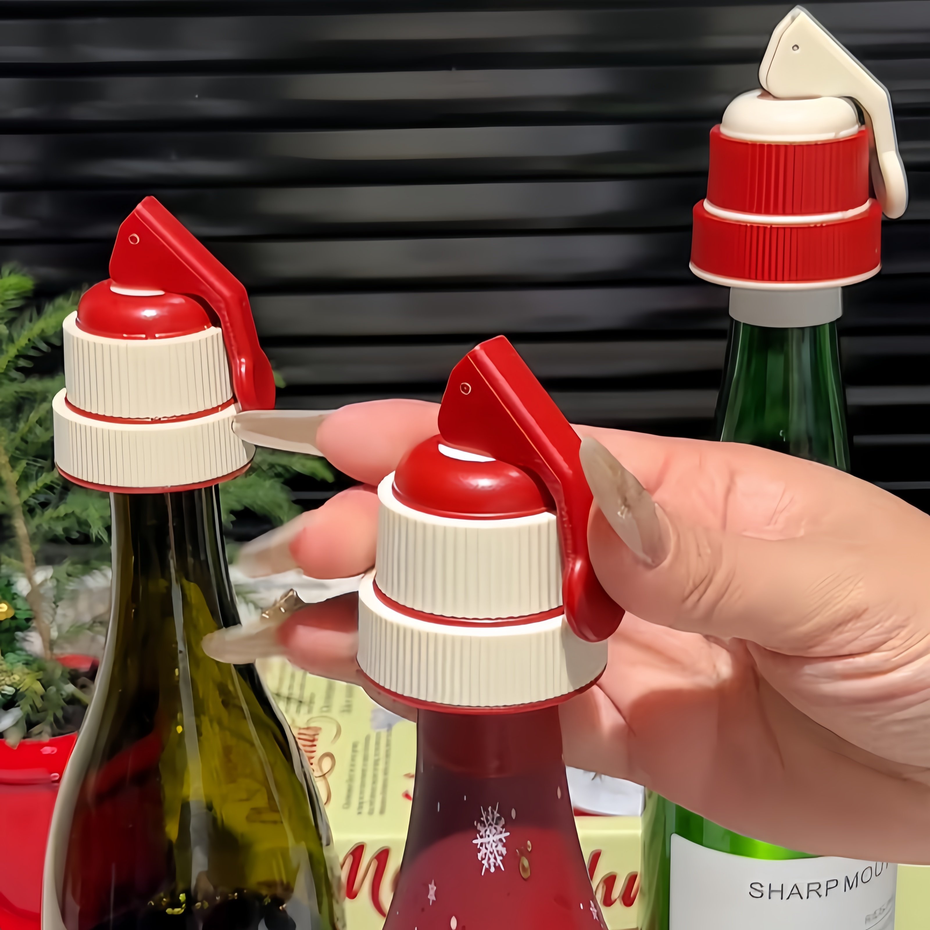 按压式计时红酒瓶口塞真空密封保鲜酒瓶饮料瓶通用多功能封口塞