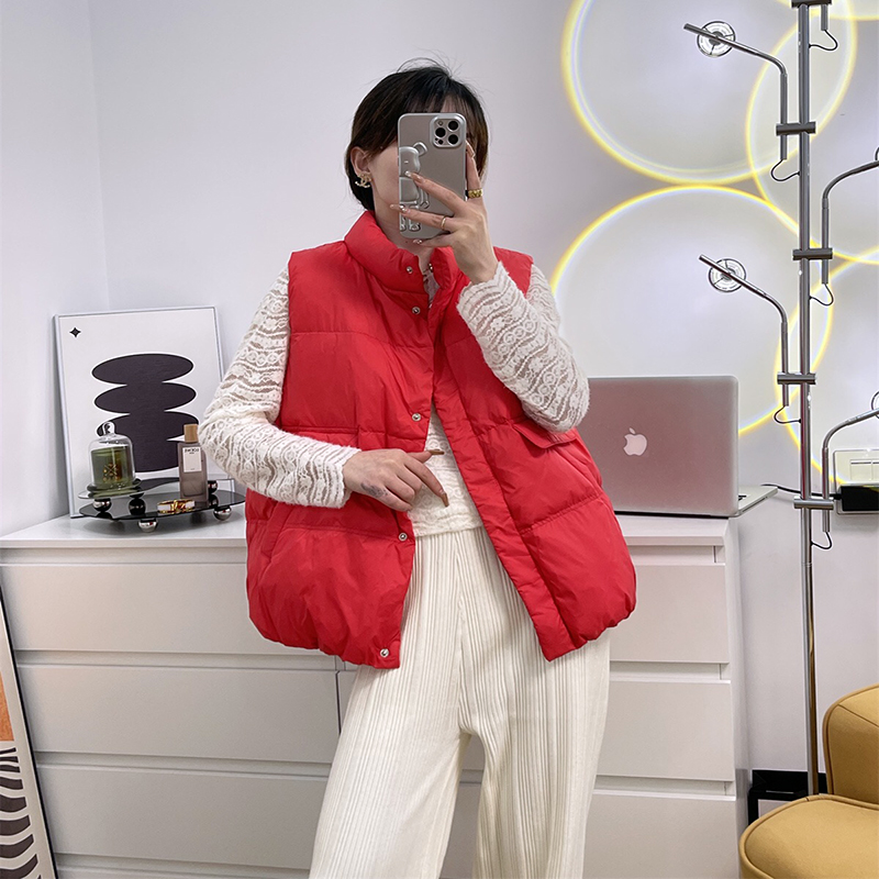 欧洲站白鸭绒羽绒马甲女设计感小众2023年春季新款时尚轻薄外套潮