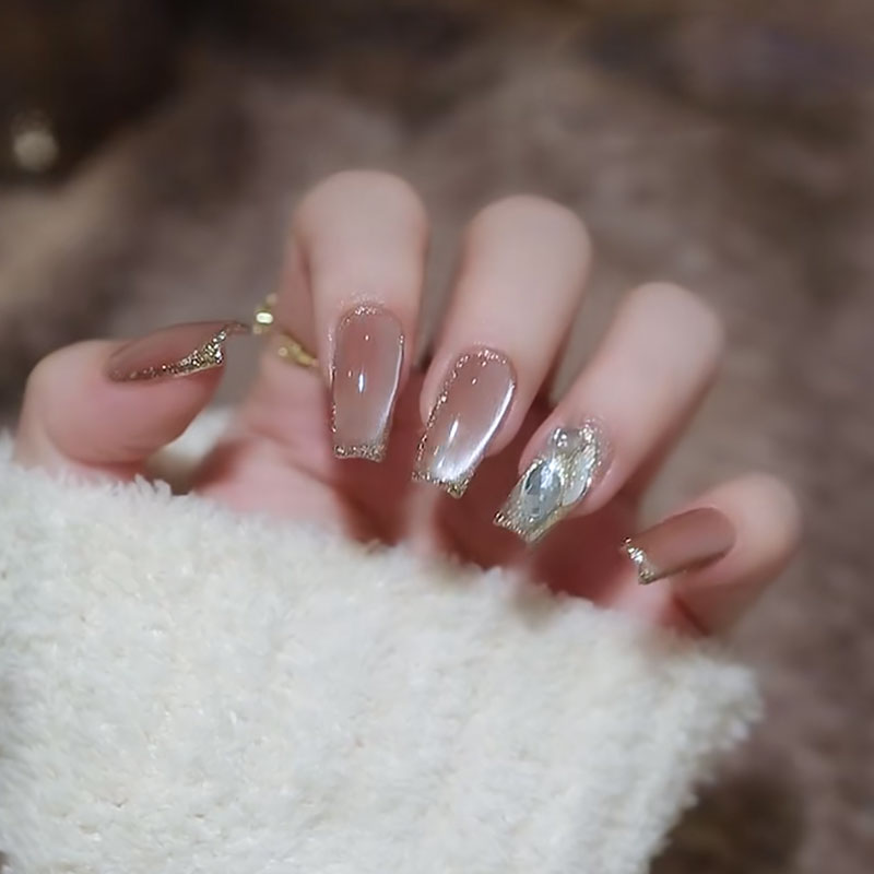 FUYU-NAIL穿戴美甲镜面猫眼冰咖
