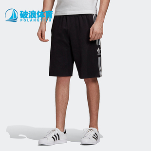 舒适透气针织休闲短裤 Adidas 阿迪达斯正品 三叶草男子时尚 FM9878