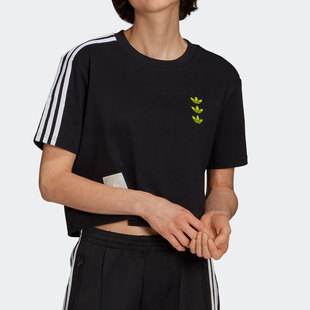 阿迪达斯正品 T恤 三叶草女子短款 运动短袖 GU2808 休闲时尚 Adidas