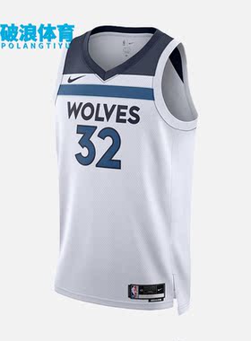 Nike/耐克正品夏季明尼苏达森林狼队男子运动休闲球衣DN2085-100