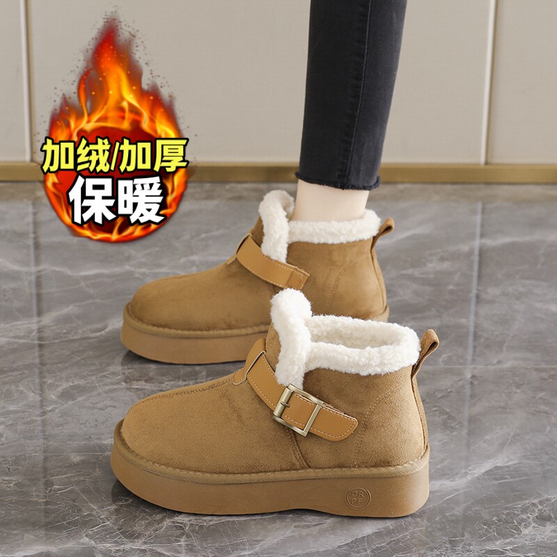 高帮乐福棉鞋厚底毛毛雪地靴34