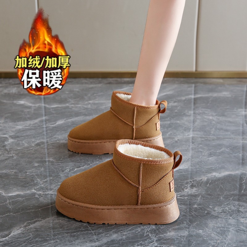 内增高女鞋防水加绒保暖棉鞋34