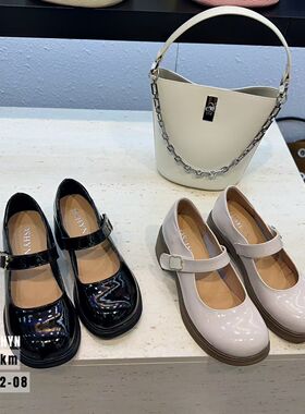 都市红运鸟2026新款真皮女鞋时尚气质复古玛丽珍鞋浅口单鞋85062