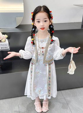汉服女童2025新款儿童唐装连衣裙