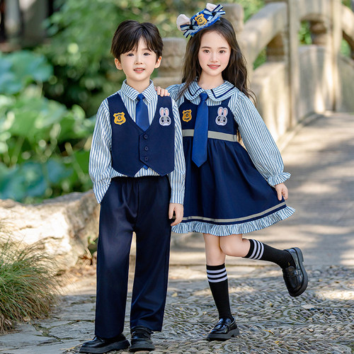 儿童学院风兔子警官演出服套装