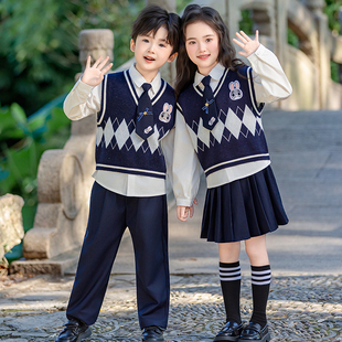 园服2025款 春秋兔子警官女童英伦学院套装 儿童表演服 套装 男童衬衫