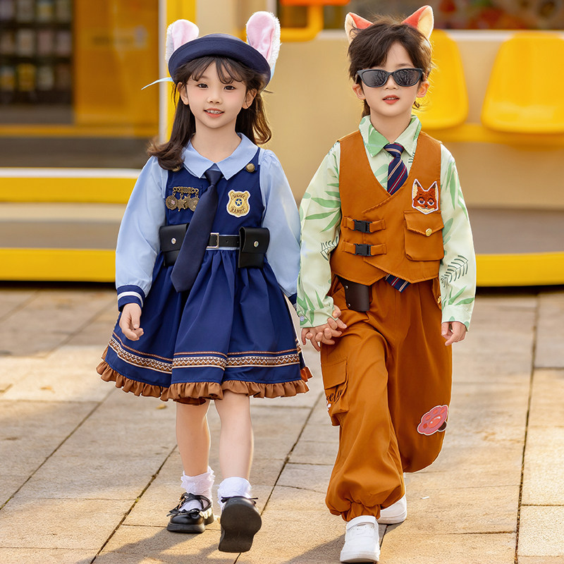 2026新款疯狂动物城COS服朱迪兔子警官女童裙男童尼克套装洛丽塔,童装/婴儿装/亲子装,儿童演出服,淘宝优惠券,粉丝福利购,淘宝优惠卷