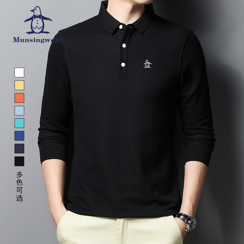 香港代购 MUNSINGWEAR/万星威男春秋新款高尔夫长袖POLO衫T恤都市