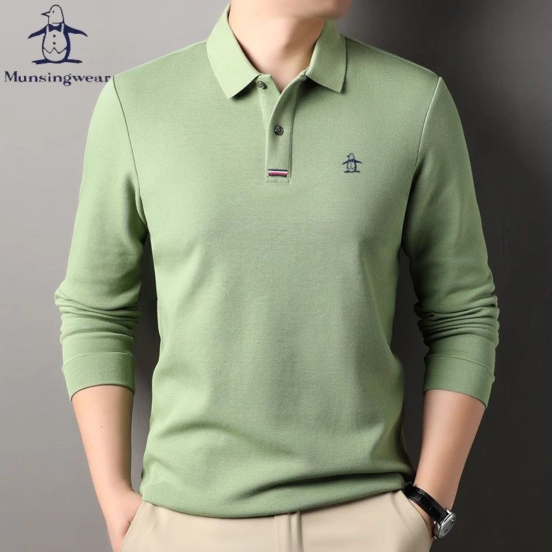 香港代购 MUNSINGWEAR/万星威高尔夫长袖T恤男中年日常休闲通勤装
