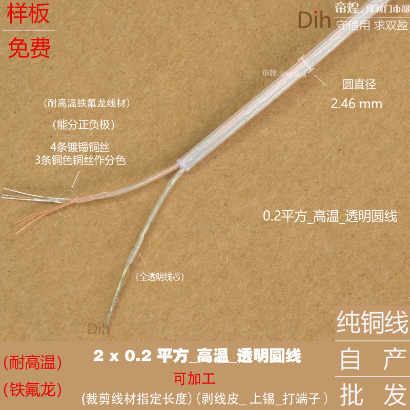 0.2高温透明圆细芯灯饰线led线吊灯用电线G4渔网线灯头线灯具配件图片