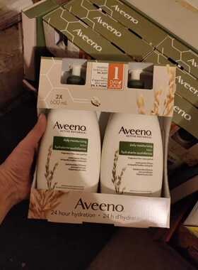 duo加拿大代购 Aveeno艾维诺24小时保湿身体乳家庭装2支600ml一组