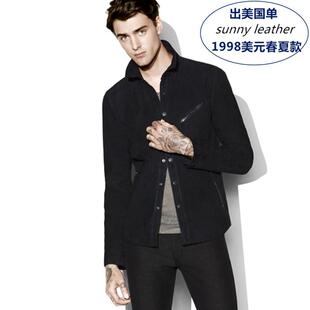 外套清仓绒面休闲修身 真皮皮衣男士 头层猪皮夹克衬衫 2024爆款 新款