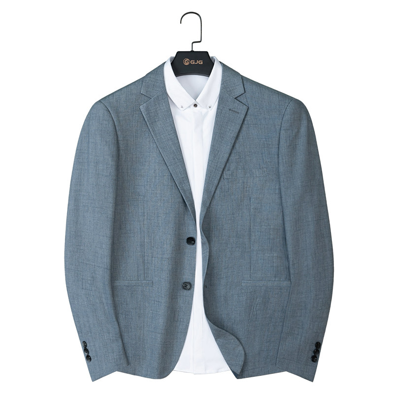 GJG SPRING NEW GRAY SUIT MENS DARK PATTERN PLAID SMALL BLAZER TOP CASUAL WEAR SINGLE WEST HANDSOME AND VERSATILE