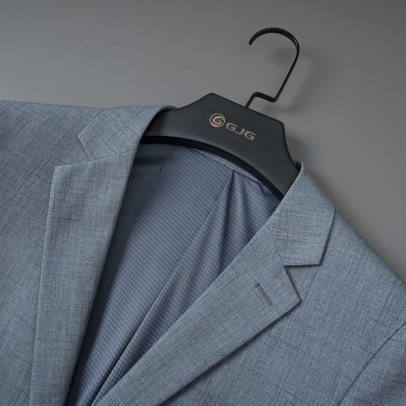 GJG SPRING NEW GRAY SUIT MENS DARK PATTERN PLAID SMALL BLAZER TOP CASUAL WEAR SINGLE WEST HANDSOME AND VERSATILE