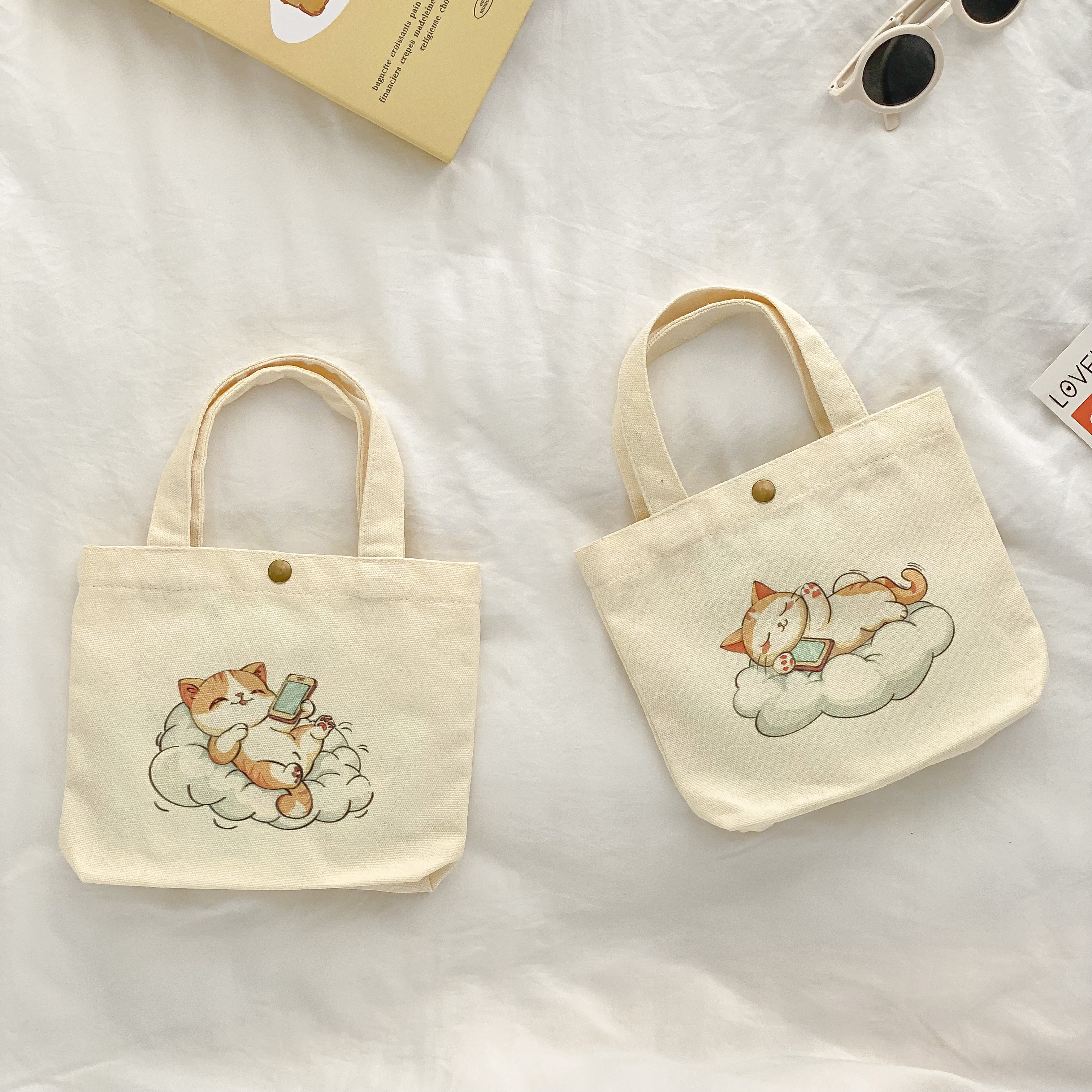 新款韩版帆布包便携手机钥匙小手拎包化妆包女学生托特包