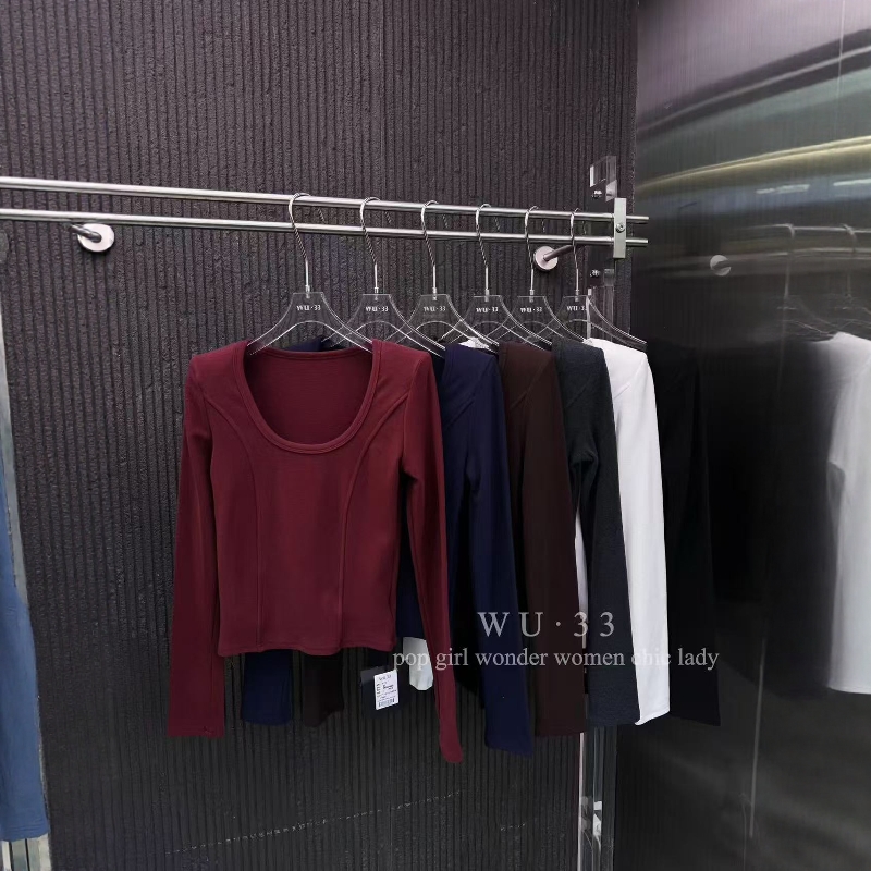 wu33韩版修身显瘦正肩打底衫