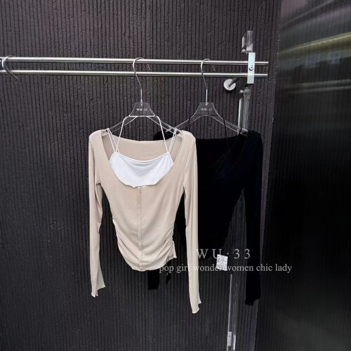 wu33秋新2025款韩版大u领T恤