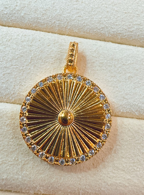 18K金天然贝母吊坠女轻奢小众设计感欧美风复古百搭首饰品女莫桑