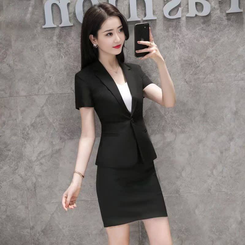 【品牌正品】高端经理职业装套装女夏装正装短袖女西装西服工作服