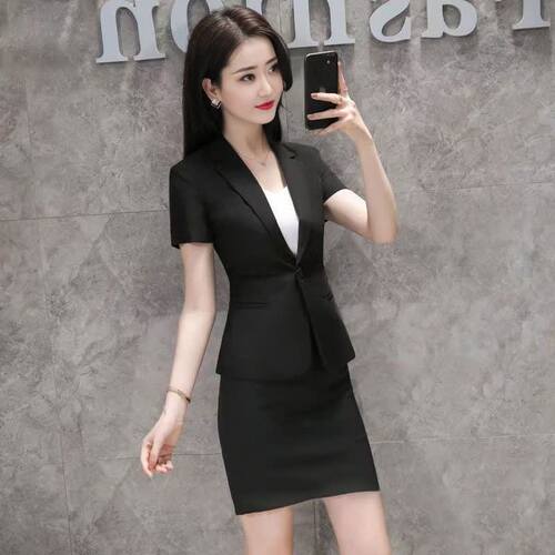 【品牌正品】高端经理职业装套装女夏装正装短袖女西装西服工作服