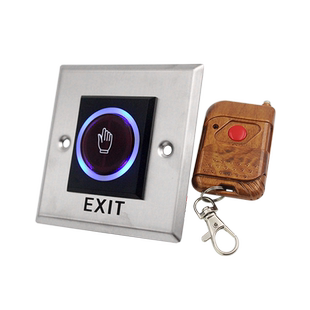 红外感应门禁开关 无需触摸开门按钮 86型面板自动复位出门按钮窄