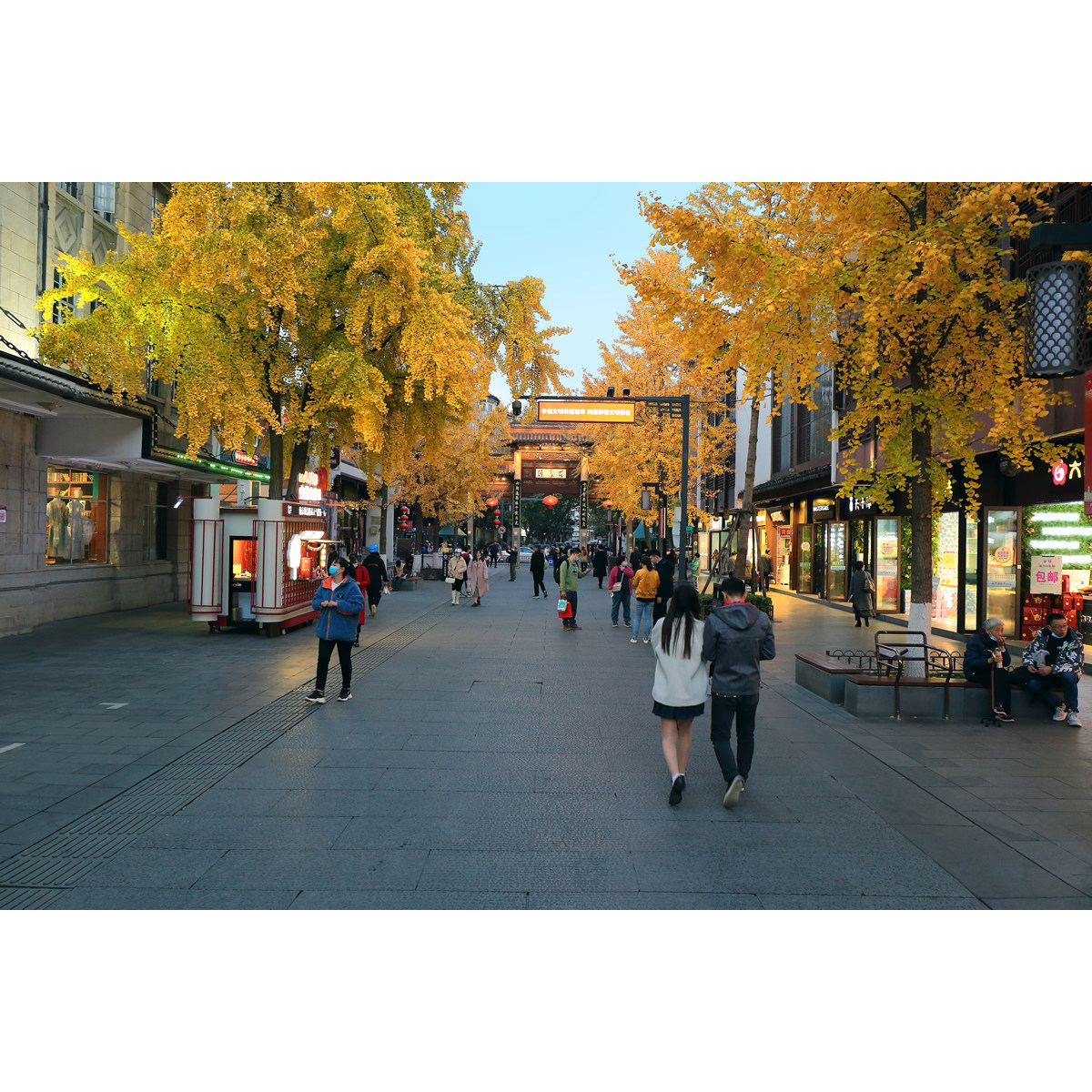 原创银杏古街景摄影/南京夫子庙金秋天景色(1张) 街拍旅游照片