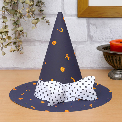 儿童益智diy立体手工制作女巫魔法帽子面具巫师头饰3d纸模型玩具