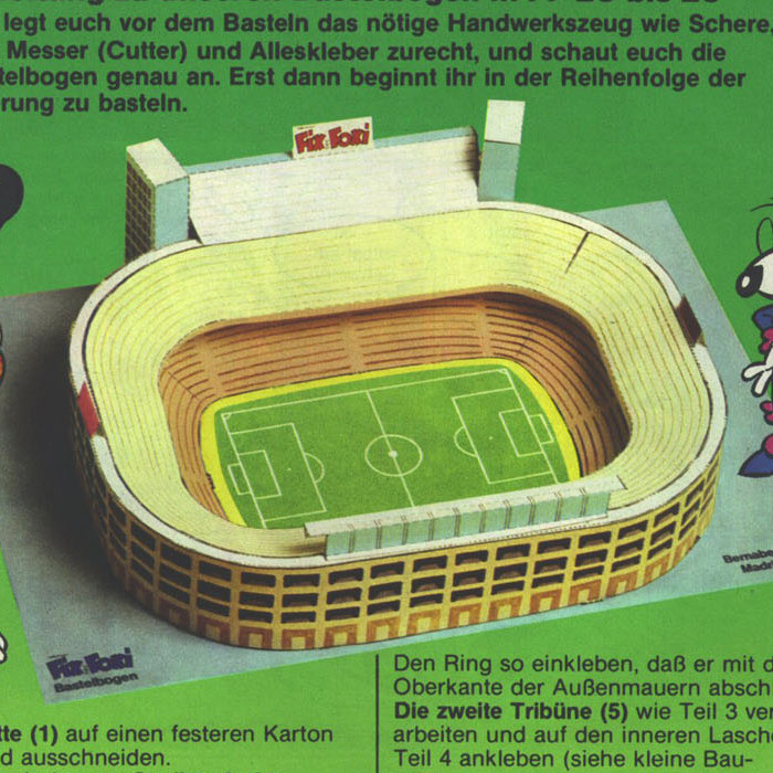 儿童益智diy手工制作卡通体育场足球场建筑场景3d纸模型纸艺玩具