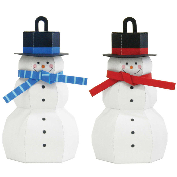 儿童益智diy手工制作卡通圣诞雪人纸玩偶挂饰3d纸质模型纸艺玩具