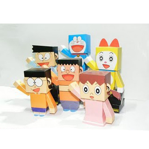 儿童益智DIY手工制作卡通动画哆啦A梦机器猫公仔玩偶3D纸模型玩具