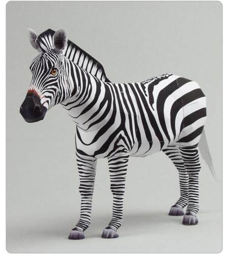 手工制作动物立体斑马3D纸质模型