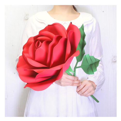 儿童益智DIY立体制作仿真植物手工花卉玫瑰花3D纸模型纸艺玩具