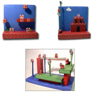 儿童益智DIY手工制作超级玛丽马里奥过关场景3D纸质模型纸艺玩具