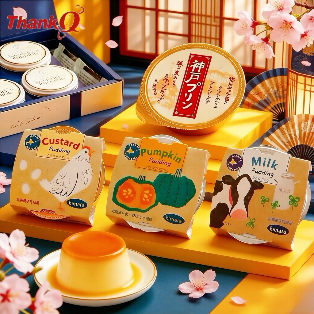 日本进口田中制馅获奖鸡蛋布丁果冻南瓜味蛋黄味牛奶味北海道零食
