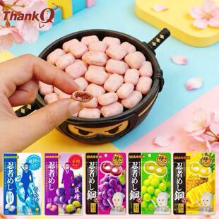 日本进口UHA味觉糖忍者糖悠哈硬质耐嚼汽水味橡皮糖葡萄味果汁糖