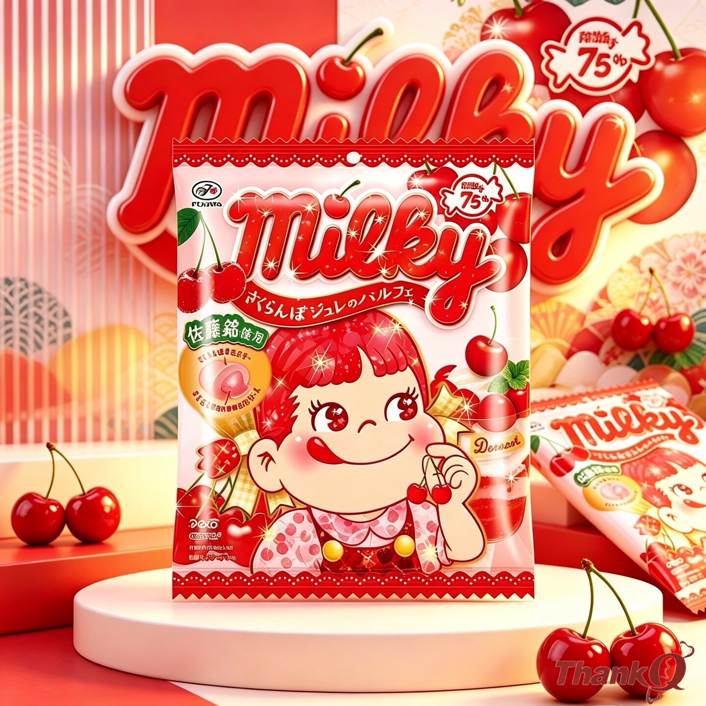 日本进口零食不二家牛奶妹软糖结婚喜糖牛乳原味特浓樱桃味牛奶糖